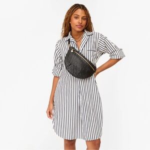 Clare V. Grande Fanny in Black Woven Zig Zag